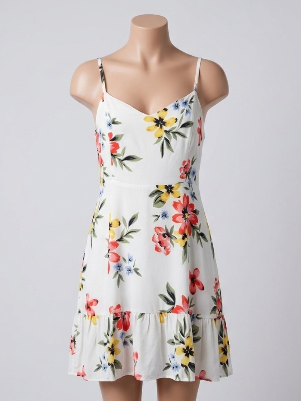 Old Navy XXL Fit and Flare Floral Mini Dress with Yellow, Pink & Blue Flowers